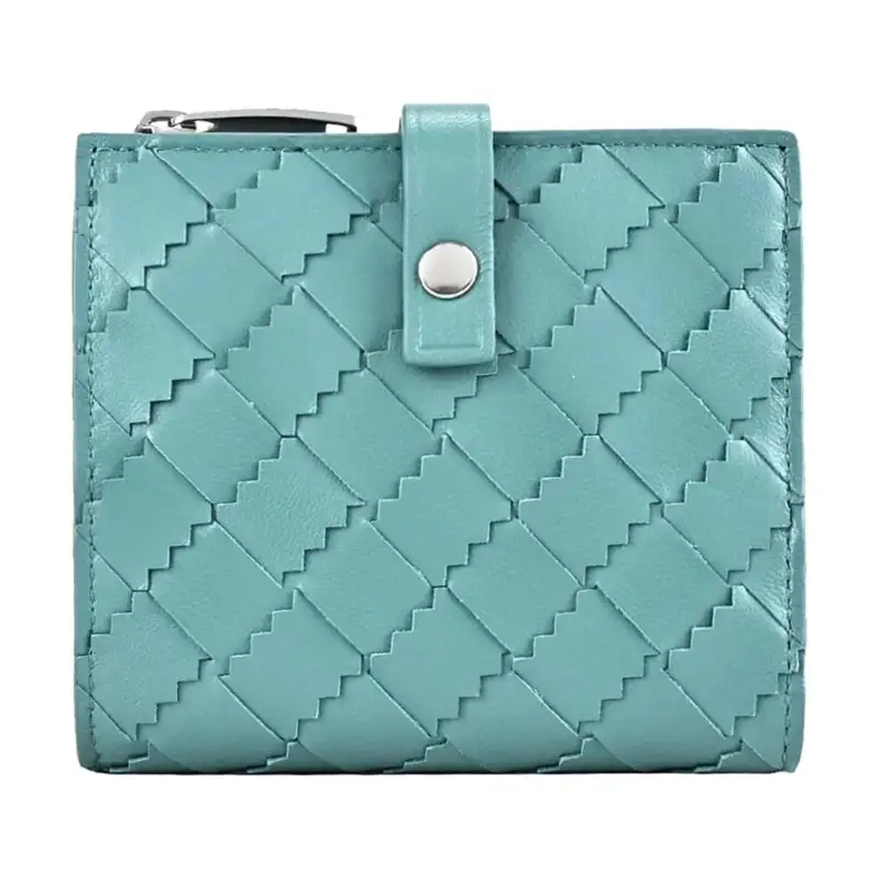 Bottega Veneta Lambskin With Calfskin Wallet Women's Light Blue