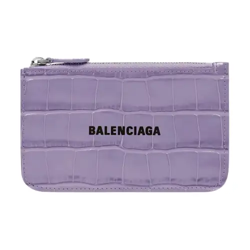 Balenciaga Cash Cow Leather Card Holder Large Women's Lilac Purple