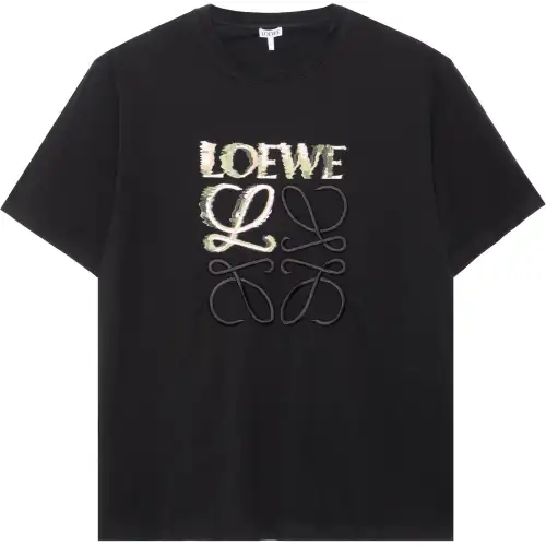 LOEWE T Shirts Men's Black Crew Neck Moderate