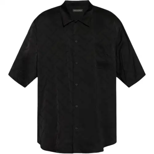 Balenciaga Allover Logo Satin Shirt