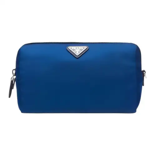 PRADA Nylon Makeup Bag Women's Dark Purple Blue