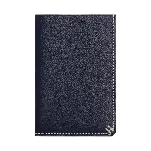HERMES H Sellier Evercolor Calfskin Card Holder Women's 2Z Bleu Nuit Midnight Blue