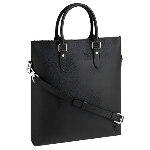 LOUIS VUITTON Leather Shoulder Bag, Crossbody Bag, Handbag Men's Black
