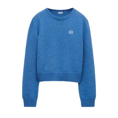 LOEWE Anagram Short Sweater 'Blue Denim'