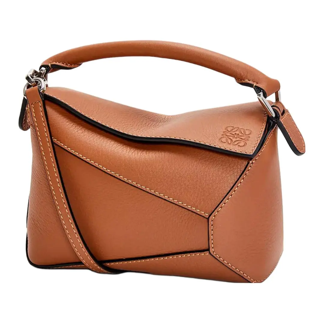 LOEWE Puzzle Cow Leather Handbag, Shoulder Bag, Crossbody Bag Mini Women's Tan