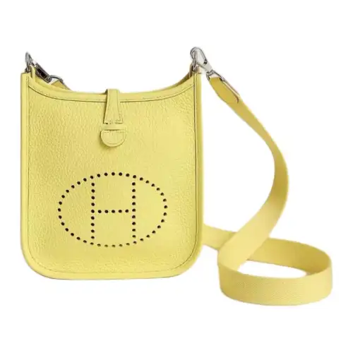 HERMES Evelyne Clemence Calfskin Crossbody Bag, Shoulder Bag 16 Women's 1Z Jaune Poussin Chick Yellow