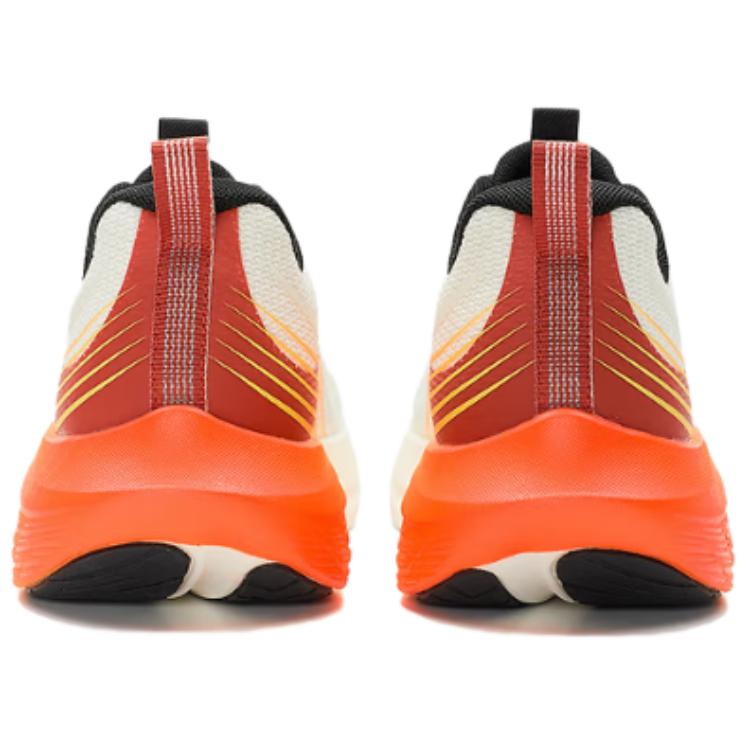 QIAODAN Cushioning Breathable Lightweight Low top Casual Running Shoes Men’s Ivory White Lively Orange