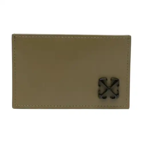 OFF WHITE Calfskin Card Holder Card Holder Regular Men's Khaki