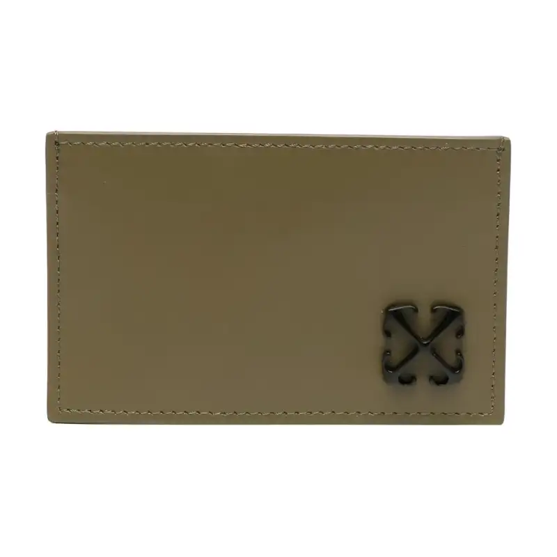 OFF WHITE Calfskin Card Holder Card Holder Regular Men's Khaki