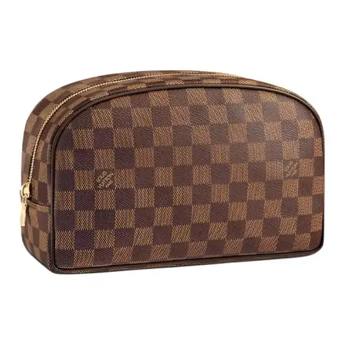 LOUIS VUITTON Cow Leather Toiletry Bag Men's Brown