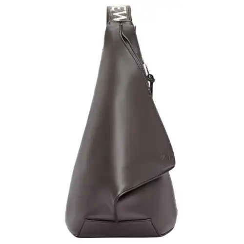 LOEWE Anton Sling Soft Smooth Cow Leather With Jacquard Fabric Sling Bag Men's Dark Gray