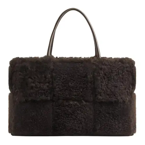 Bottega Veneta Arco Sheepskin Handbag Women's Dark Brown