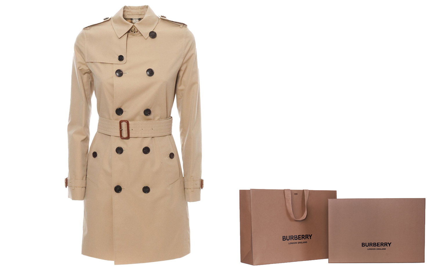 Пальто Burberry (бежевое) — фото 9