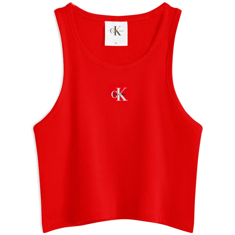 Calvin Klein Rainbow Series Tank Tops Unisex Strawberry Red Crew Neck Moderate Other