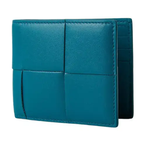 Bottega Veneta Bottega Veneta Luggage Collection Cow Leather Wallet Men's Peacock Blue