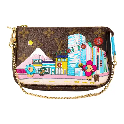 LOUIS VUITTON Mini Pochette Accessoires Vivienne Holiday Monogram Canvas/Blue