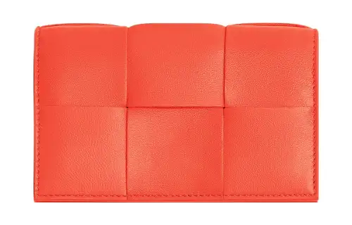Bottega Veneta Sheepskin Card Holder Women's Orange