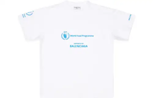 Balenciaga X WFP FW22 Drop Shoulder Sleeve T Shirt Women's White Loose Fit