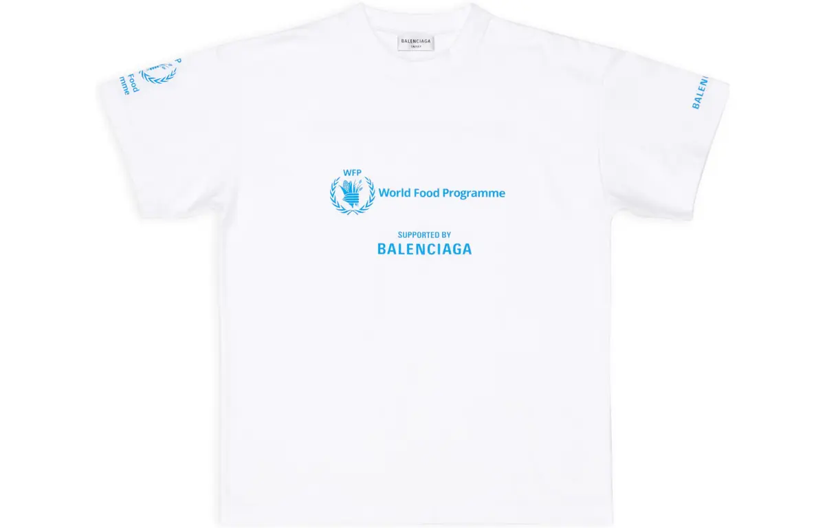 Balenciaga X WFP 2.0 FW22 Drop Shoulder Sleeve T Shirt Women's White Loose Fit