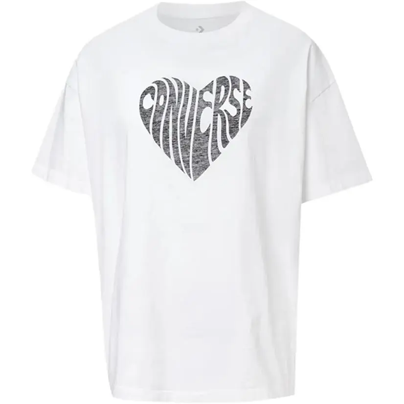 Converse T-Shirts Women's White Crew Neck Moderate Straight Fit