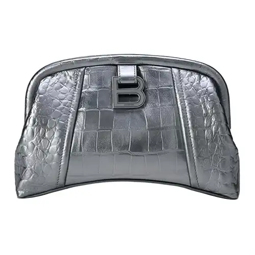 Balenciaga Editor Clutch Xs Silver Metallized
