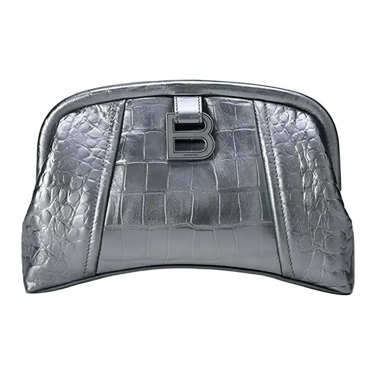 Balenciaga Editor Clutch Xs Silver Metallized