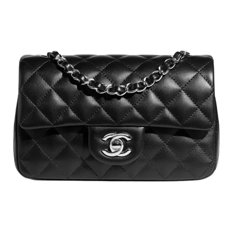 CHANEL Classic Flap CF Sheepskin Shoulder Bag, Crossbody Bag Mini Women's Black
