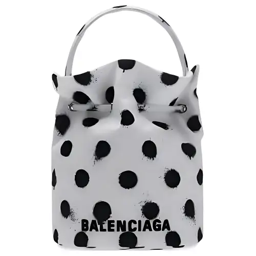 Balenciaga Nylon Handbag, Shoulder Bag Women's White & Black