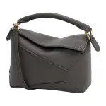 LOEWE Puzzle Soft Grain Cow Leather Puzzle Bag, Shoulder Bag, Crossbody Bag, Handbag Mini Women's Dark Gray