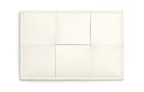 Bottega Veneta Bottega Veneta Luggage Collection Woven Leather Card Holder Women's Pink White