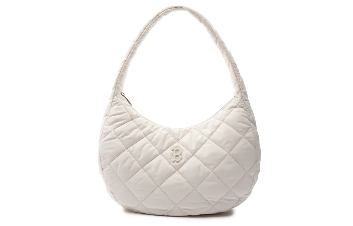 MLB Polyester Cloud Bag, Dumpling Bag, Shoulder Bag, Handbag, Shoulder Bag Large Women's White