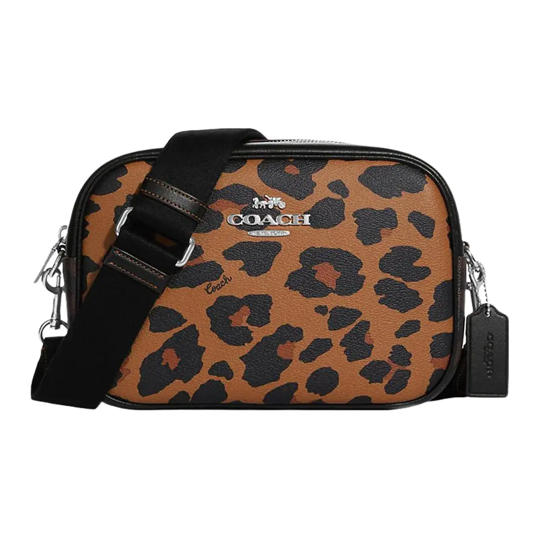 COACH Jamie Print Coated Canvas With Smooth Leather Camera Bag, Crossbody Bag, Shoulder Bag Regular Women's