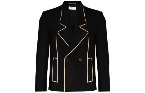 SAINT LAURENT Caban Contrast Trim Blazer