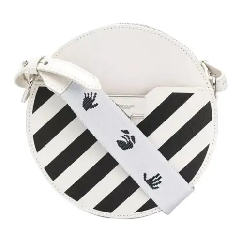OFF WHITE Genuine Leather Crossbody Bag, Shoulder Bag Women's White