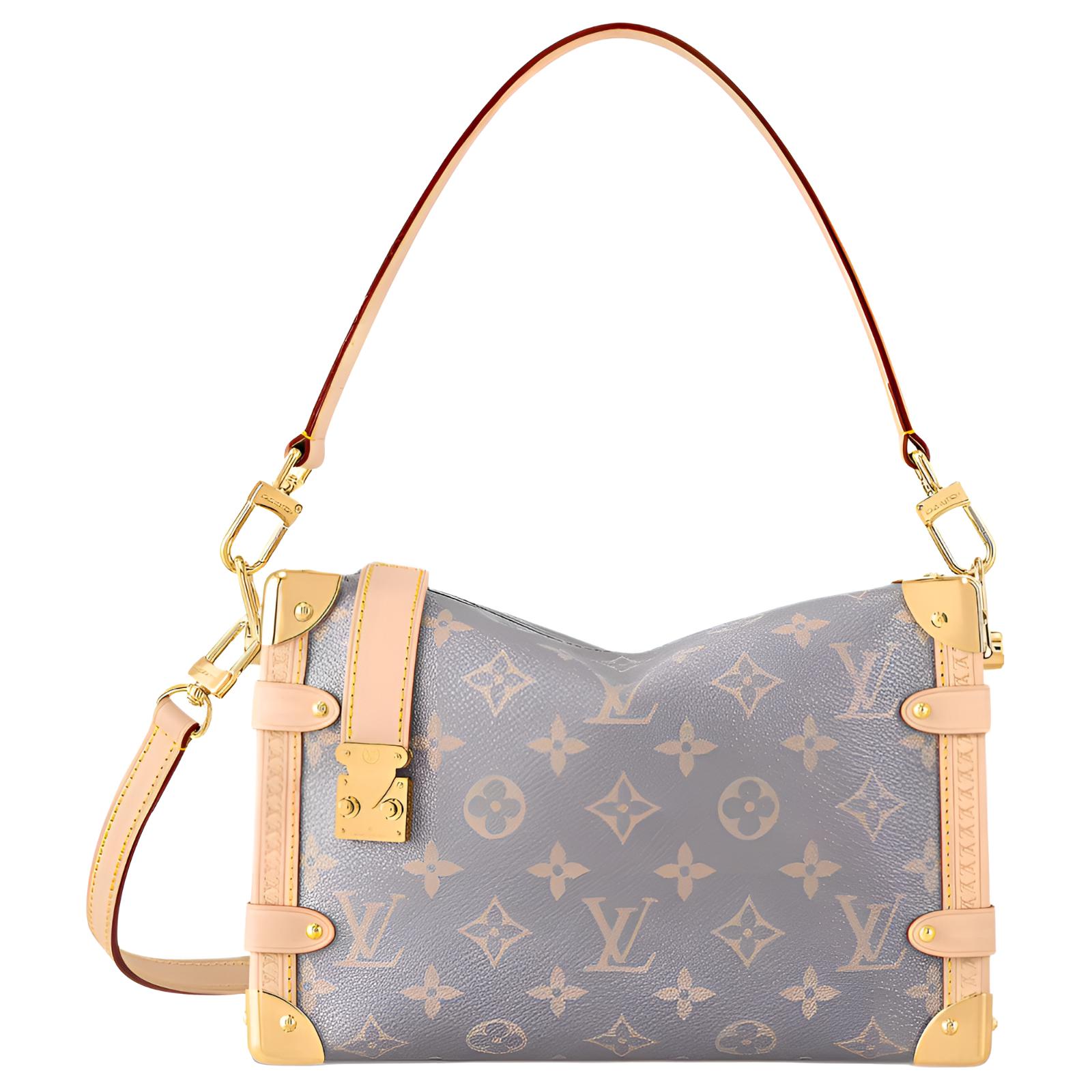 LOUIS VUITTON Side Trunk MM Monogram Shoulder Bag Medium Grey