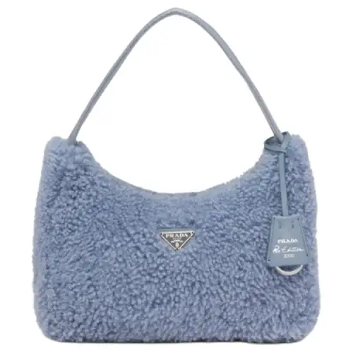 PRADA Wool Shoulder Bag, Handbag, Shoulder Bag Mini Women's Blue