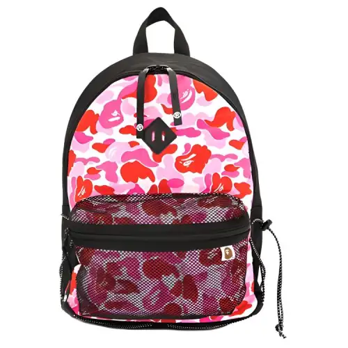 A BATHING APE Nylon Backpack Men's Pink