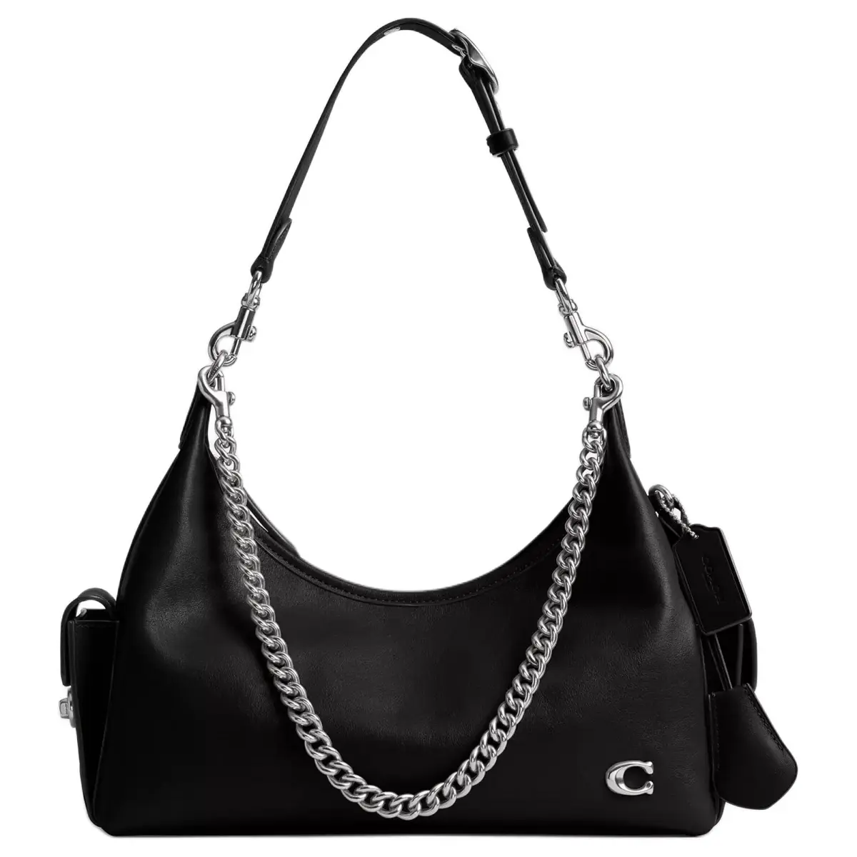 COACH PocketJuliet Leather Locomotive Package Shoulder Bags Large Women's Black