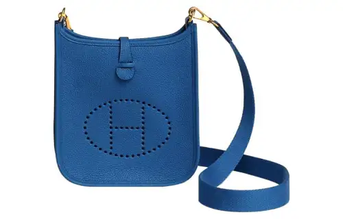 HERMES Evelyne Maurice Bullock Leather Crossbody Bag, Shoulder Bag 16 Women's 71 Bleu France French Blue