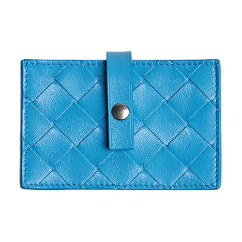 Bottega Veneta Sheepskin Card Holder Women's Blue