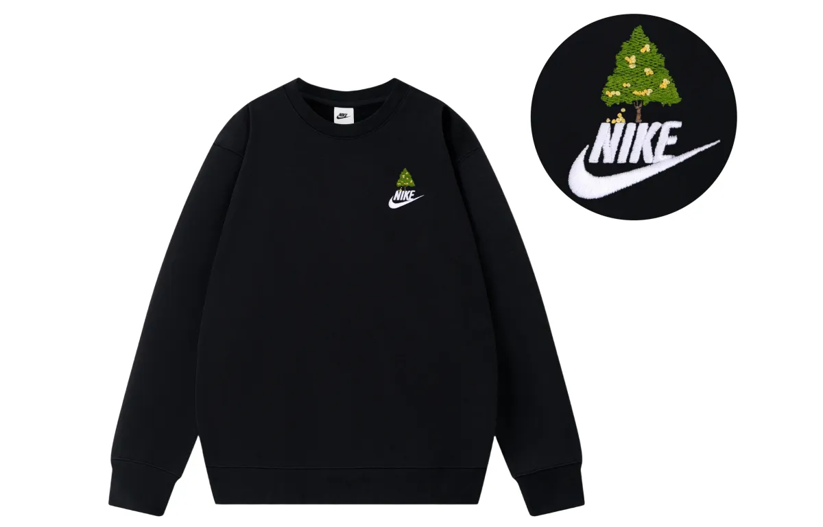 Nike Sweatshirts Unisex Black Crew Neck Moderate