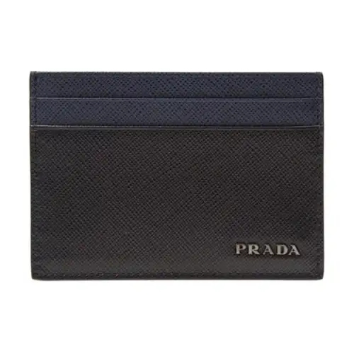 PRADA Saffiano Cow Leather Wallet Men's Black