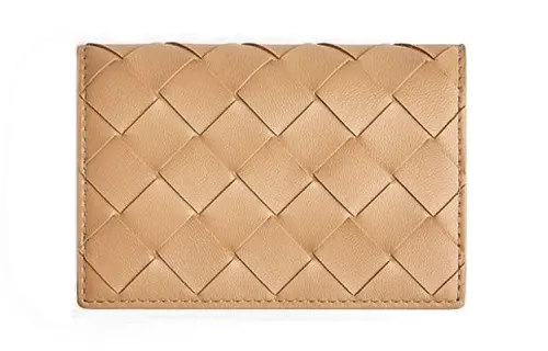 Bottega Veneta Cow Leather Card Holder Women's Almond