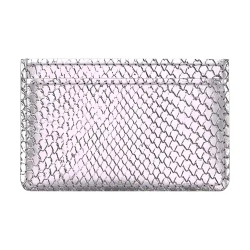 LOUIS VUITTON Python Skin Card Holder Women's Metallic