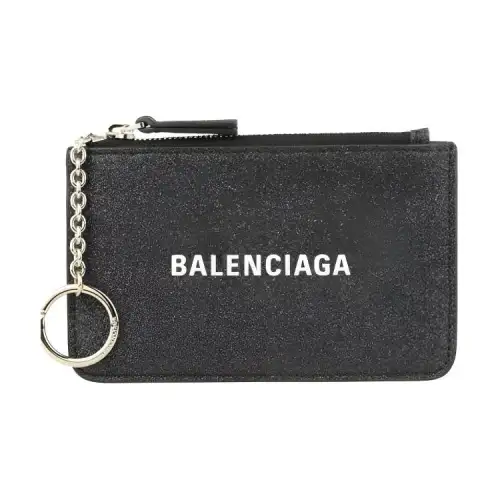 Balenciaga Leather Coin Purse Wallet Women's Black