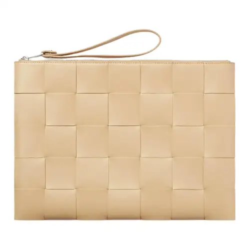 Bottega Veneta Calfskin Clutch Large Men's Gold