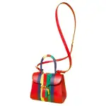 GUCCI Delvaux Collaboration Brillant Leather Shoulder Bag, Crossbody Bag, Handbag Mini Women's Red