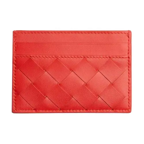 Bottega Veneta Cow Leather Card Holder Men's Tomato
