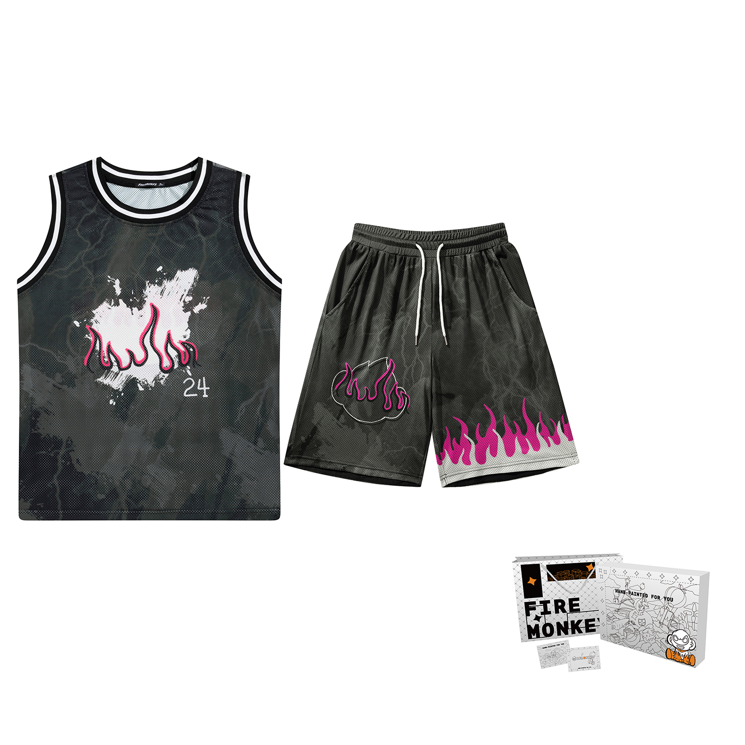 FireMonkey Basketball Suit Unisex Gift Box Set Included Black