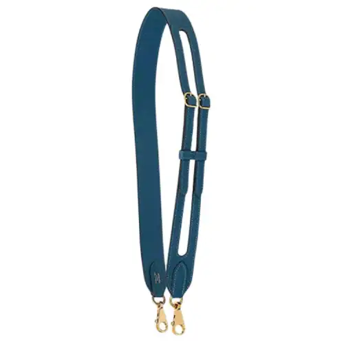 HERMES Epsom Calfskin Bag Straps Women's Dark Blue